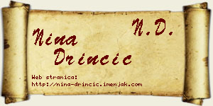 Nina Drinčić vizit kartica